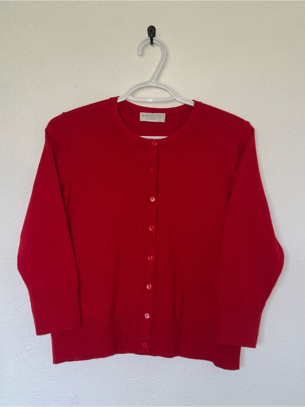 Worthington petite Red Cardigan Like New